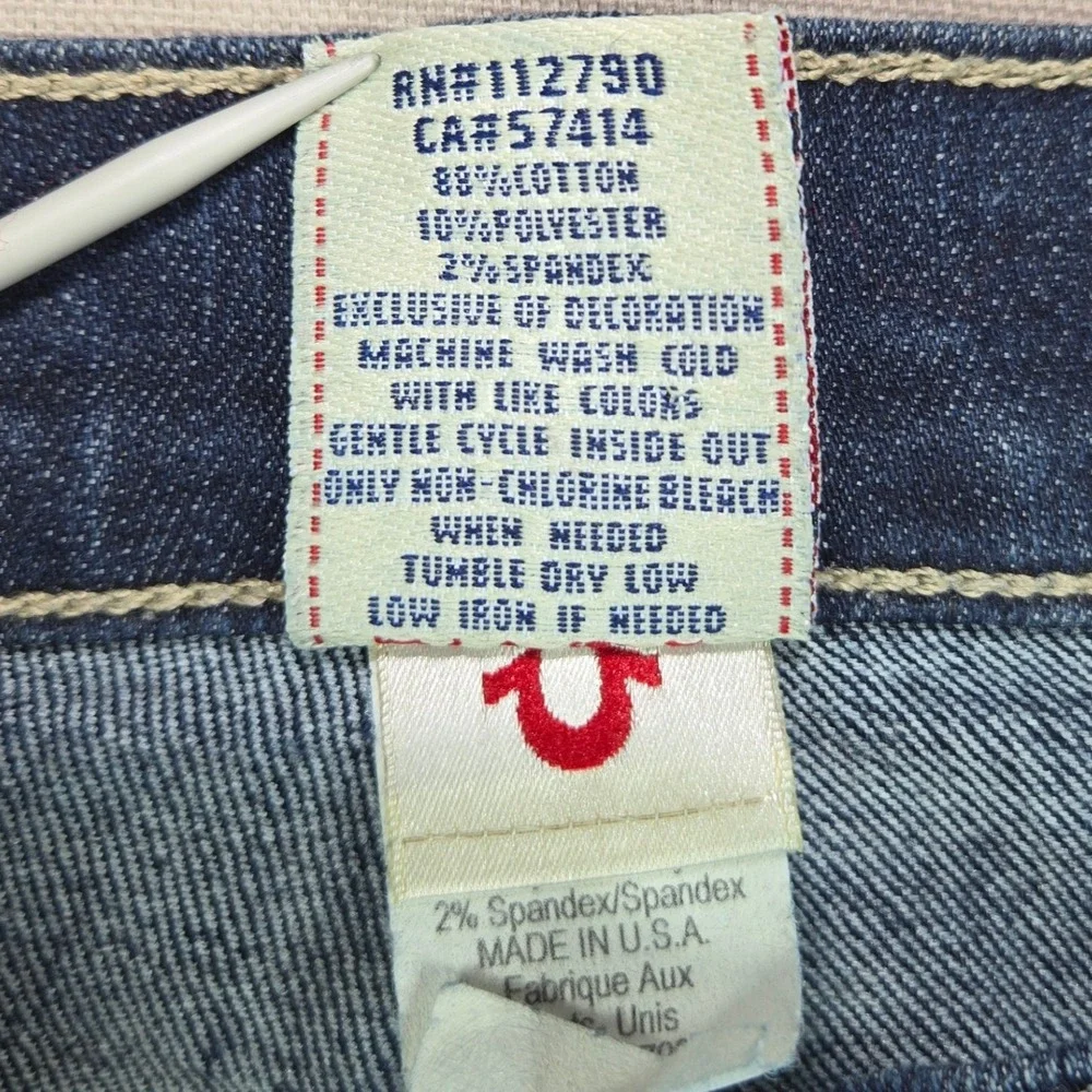 True Religion Carpenter Jeans Brianna Utility Slim Straight Dark Wash Womens 24 - Picture 11 of 15